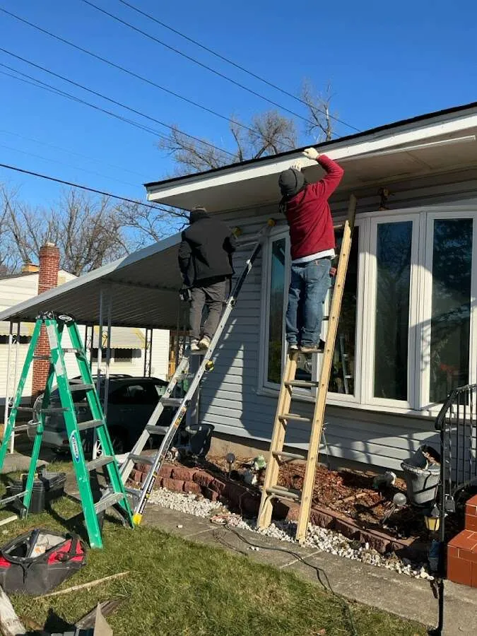 Restoration crew performing exterior repair in Mehlville