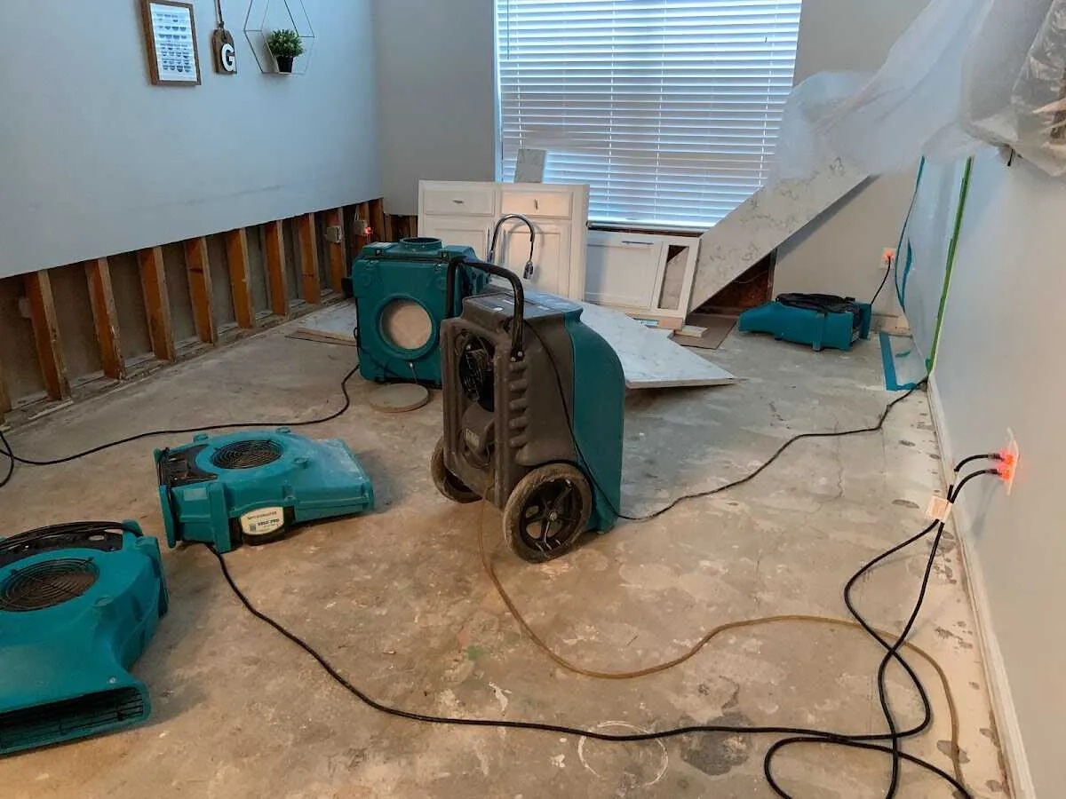 Dehumidifier in flood-cut room for Water Extraction & Removal in Mehlville